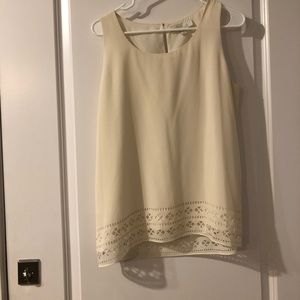Olive & Oak Off-White Tank Top with Laser Cut